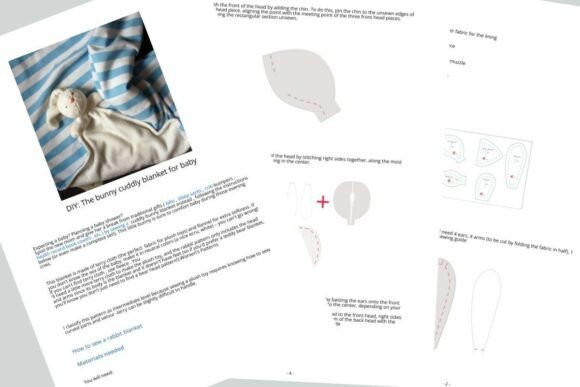Bunny Baby Blanket Sewing Pattern DIY
