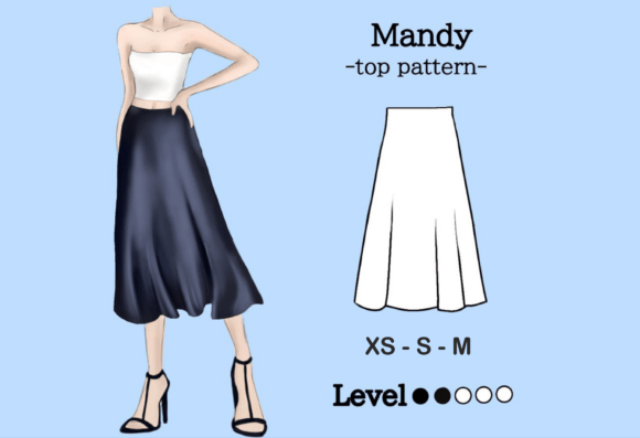 MANDY DIY Midi Skirt Sewing Pattern | XS