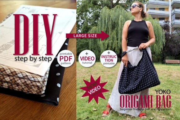 Origami Bag Sewing Pattern - Hobo Bag Tote Bag