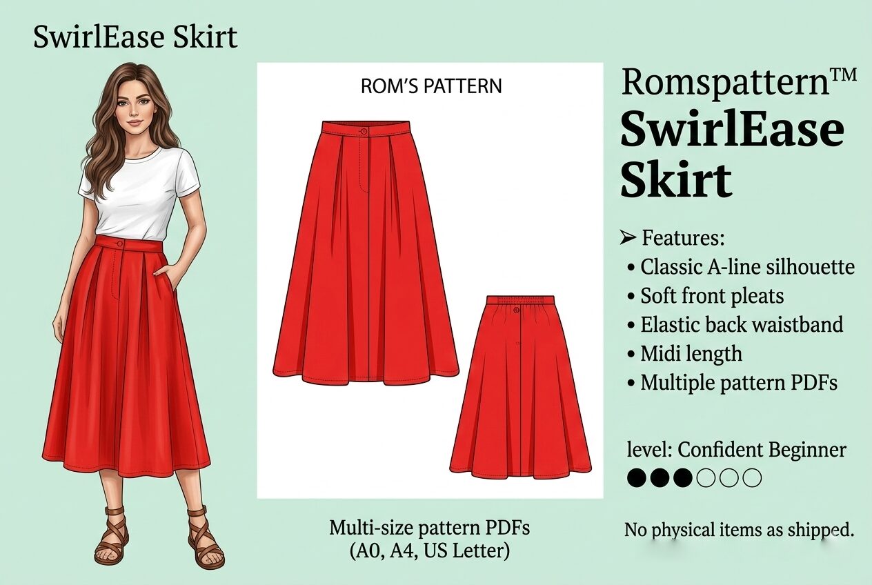 Romspattern™ SwirlEase Skirt Sewing Pattern