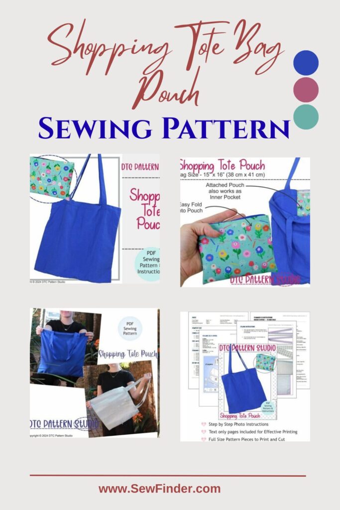 Shopping Tote Bag Pouch Sewing Pattern