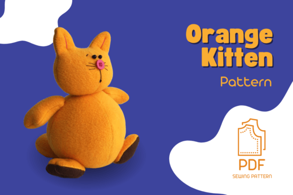 Orange Kitten Plush Sewing Pattern