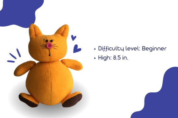 Orange Kitten Plush Sewing Pattern