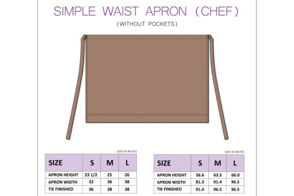 Simple Waist Apron PDF Sewing Pattern