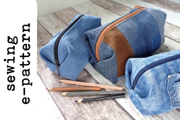 Boxy pouch sewing pattern beginner structured organizer