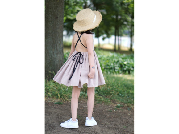 Crisscross back summer dress pattern for girls sizes 2 to 10 years