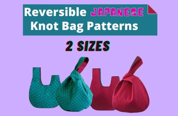 Easy Japanese knot bag sewing pattern printable PDF beginner