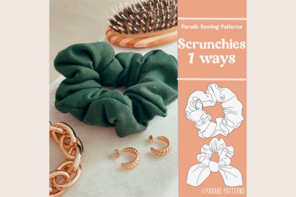 Easy scrunchie sewing pattern for beginners fabric project