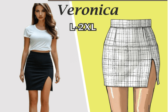 Mini skirt PDF sewing pattern easy beginner garment