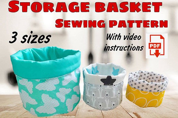Storage basket sewing pattern beginner home organization