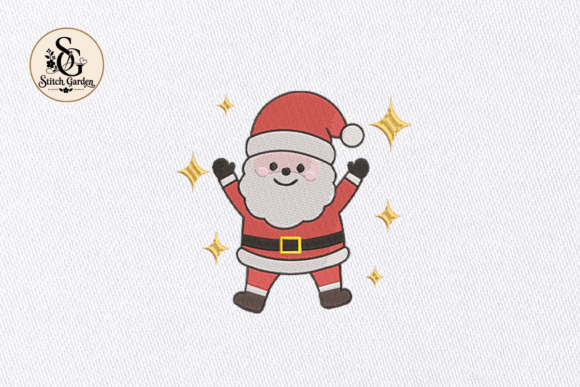 Cute Santa Christmas embroidery design for clothing and accessories