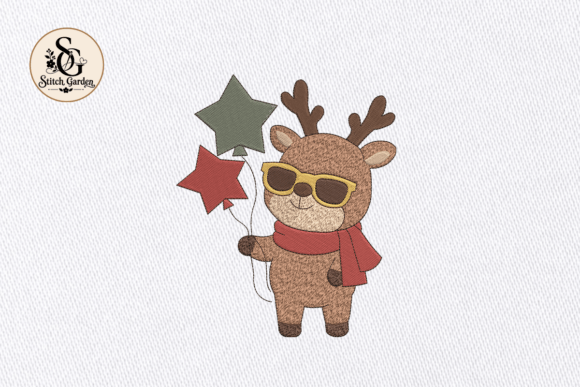Reindeer Christmas machine embroidery design for gifts and decorations