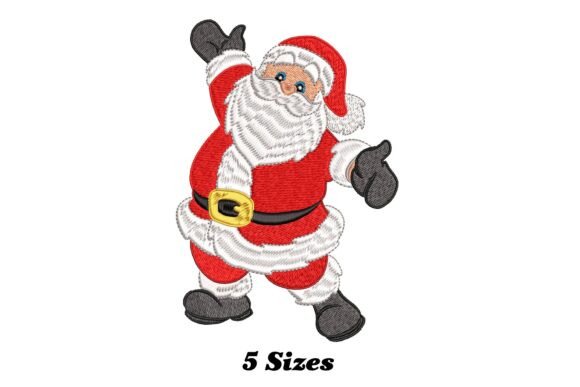 Classic Santa Christmas embroidery design for stockings and decor
