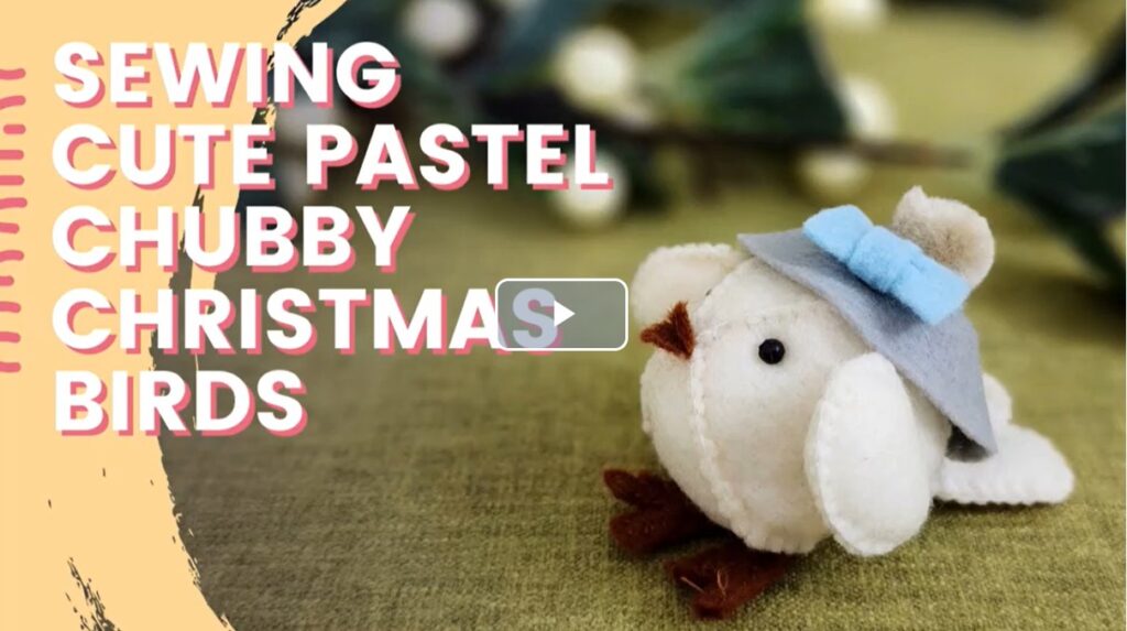 Pastel chubby Christmas bird sewing project