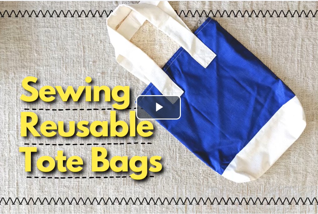 Reusable tote bag sewing tutorial for beginners