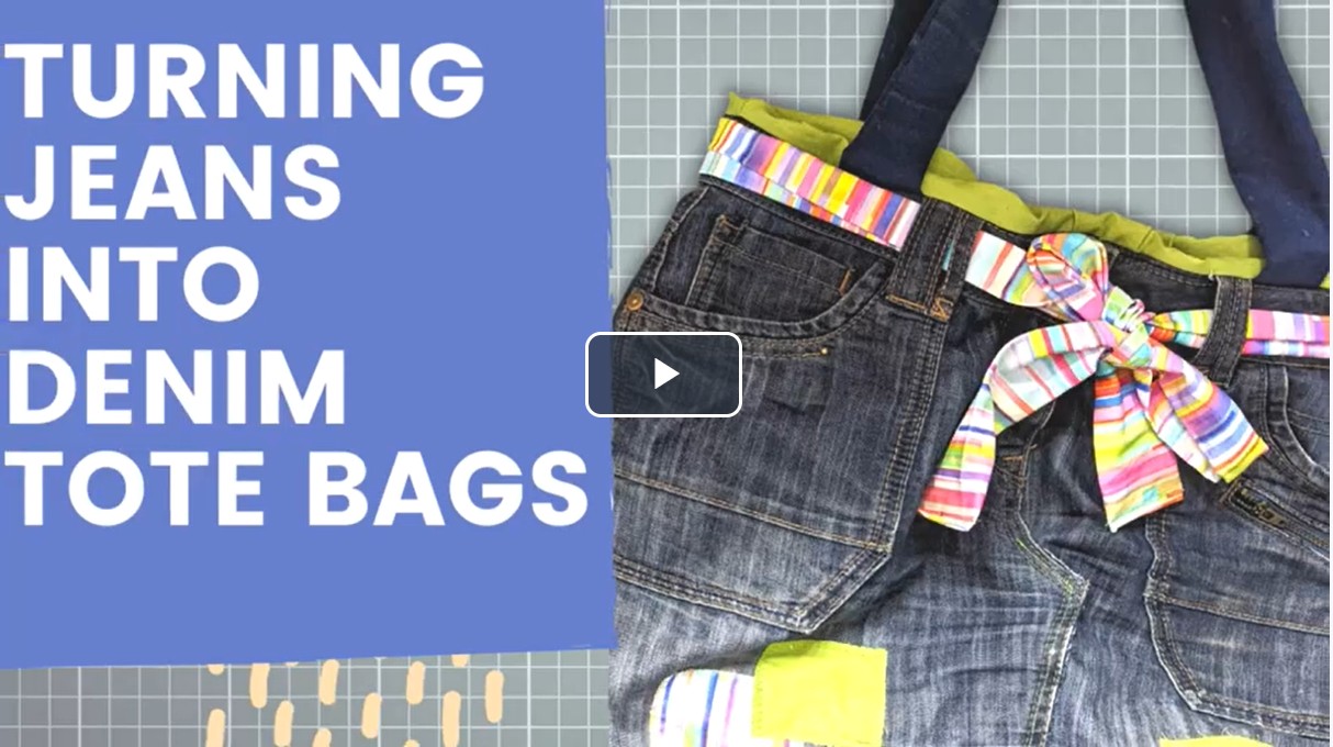 Upcycled denim tote bag sewing class